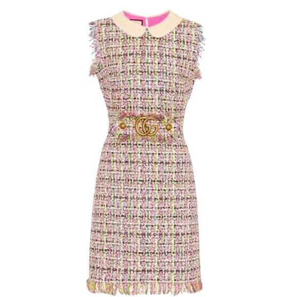 GUCCI LOGO  Embellished tweed dress Size 38 IT, XS/S US NEW - Picture 6 of 10